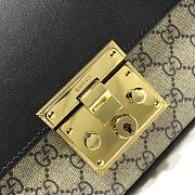 GUCCI PADLOCK MEIDUM GG SHOULDER BAG BLACK 409486 SIZE 30 x 19 x 10  CM - 3