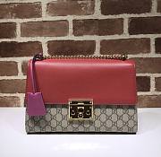 GUCCI PADLOCK MEIDUM GG SHOULDER BAG RED 409486 SIZE 30 x 19 x 10 CM - 1