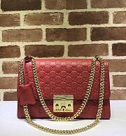 GUCCI PADLOCK MEIDUM GG SIGNATURE SHOULDER BAG RED 409486 SIZE 30 CM - 1