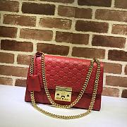 GUCCI PADLOCK MEIDUM GG SIGNATURE SHOULDER BAG RED 409486 SIZE 30 CM - 4