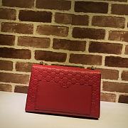 GUCCI PADLOCK MEIDUM GG SIGNATURE SHOULDER BAG RED 409486 SIZE 30 CM - 3