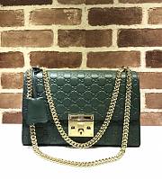GUCCI PADLOCK MEIDUM GG SIGNATURE SHOULDER BAG GREEN 409486 SIZE 30 CM - 1