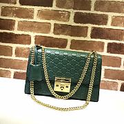 GUCCI PADLOCK MEIDUM GG SIGNATURE SHOULDER BAG GREEN 409486 SIZE 30 CM - 2