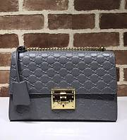 GUCCI PADLOCK MEIDUM GG SIGNATURE SHOULDER BAG GRAY 409486 SIZE 30 CM - 1