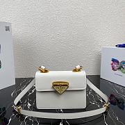 PRADA SAFFIANO LEATHER SYMBOLE BAG WHITE 1BD270 SIZE 20x14x7 CM - 1