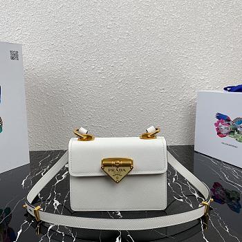 PRADA SAFFIANO LEATHER SYMBOLE BAG WHITE 1BD270 SIZE 20x14x7 CM