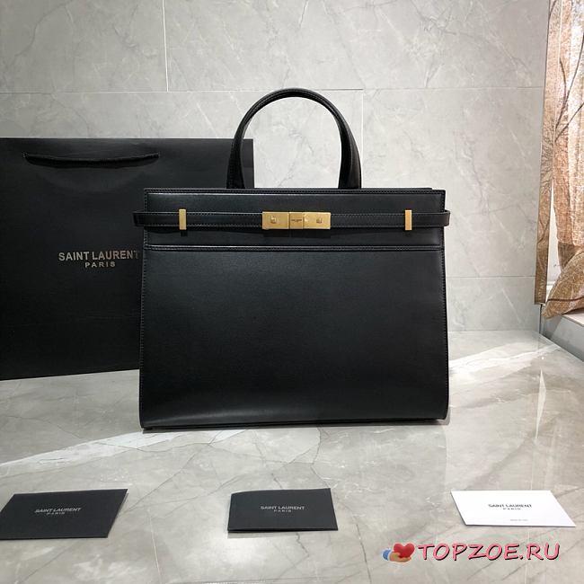YSL MANHATTAN SMALL SHOPPING BAG BLACK 568702 SIZE 32x25x12 CM - 1