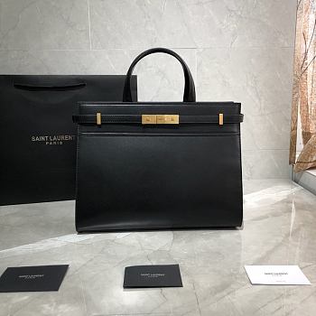 YSL MANHATTAN SMALL SHOPPING BAG BLACK 568702 SIZE 32x25x12 CM