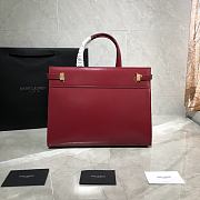 YSL MANHATTAN SMALL SHOPPING BAG BORDEAUX 568702 SIZE 32x25x12 CM - 2