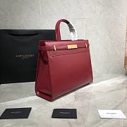 YSL MANHATTAN SMALL SHOPPING BAG BORDEAUX 568702 SIZE 32x25x12 CM - 4