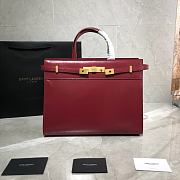 YSL MANHATTAN SMALL SHOPPING BAG BORDEAUX 568702 SIZE 32x25x12 CM - 5