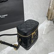YSL 80'S VANITY BAG IN CARRÉ-QUILTED BLACK 649779 SIZE 14.5 x 16.5 x 9 CM - 3