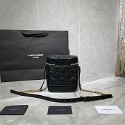 YSL 80'S VANITY BAG IN CARRÉ-QUILTED BLACK 649779 SIZE 14.5 x 16.5 x 9 CM - 5