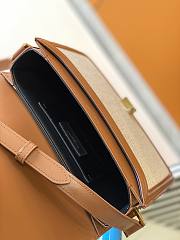 YSL SOLFERINO SMALL SATCHEL NATURAL BEIGE & BRICK 634306 SIZE 19 x 13 x 5 CM - 4