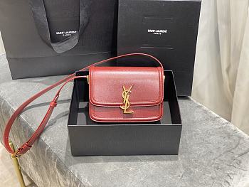 YSL SOLFERINO SMALL SATCHEL MAROON RED 634306 SIZE 19x13x5 CM
