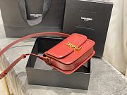 YSL SOLFERINO SMALL SATCHEL MAROON RED 634306 SIZE 19x13x5 CM - 5