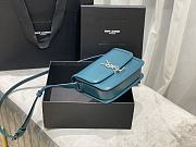 YSL SOLFERINO SMALL SATCHEL TURQUOISE GREEN 634306 SIZE 19x13x5 CM - 4