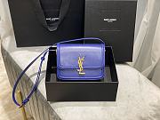YSL SOLFERINO SMALL SATCHEL ELECTRIC BLUE 634306 SIZE 19x13x5 CM - 1