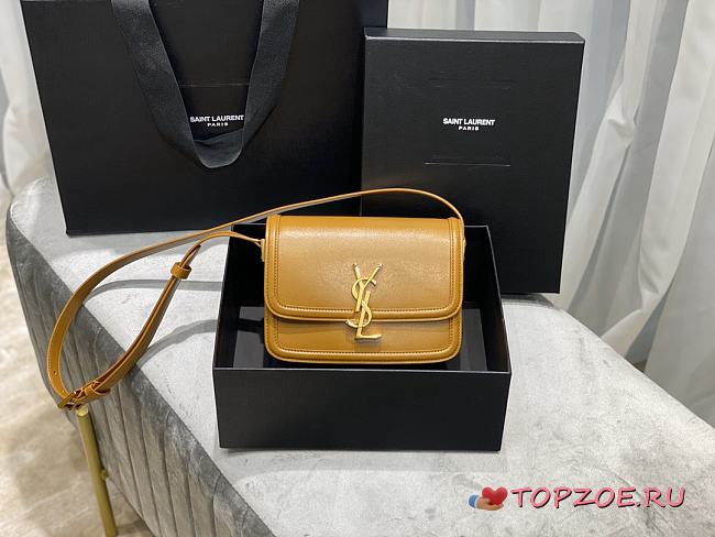 YSL SOLFERINO SMALL SATCHEL CARAMEL 634306 SIZE 19x13x5 CM - 1
