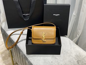 YSL SOLFERINO SMALL SATCHEL CARAMEL 634306 SIZE 19x13x5 CM