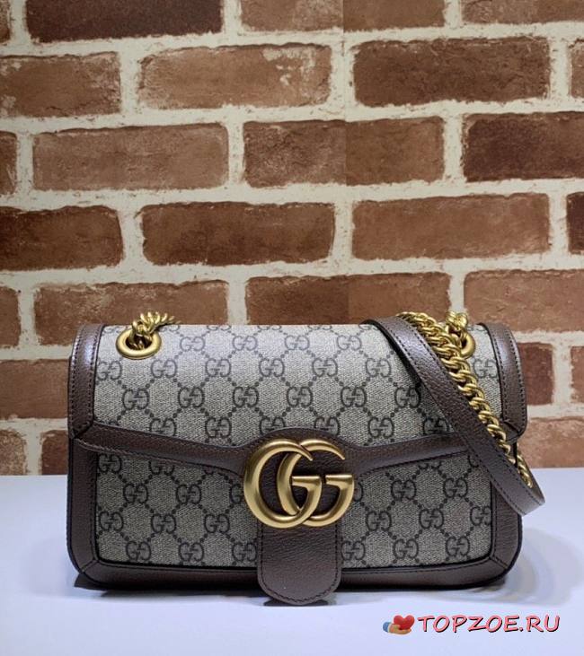 GUCCI GG SUPREME MARMONT SMALL BROWN ‎443497 SIZE 26 x 15 x 7 CM - 1