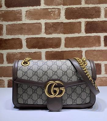 GUCCI GG SUPREME MARMONT SMALL BROWN ‎443497 SIZE 26 x 15 x 7 CM