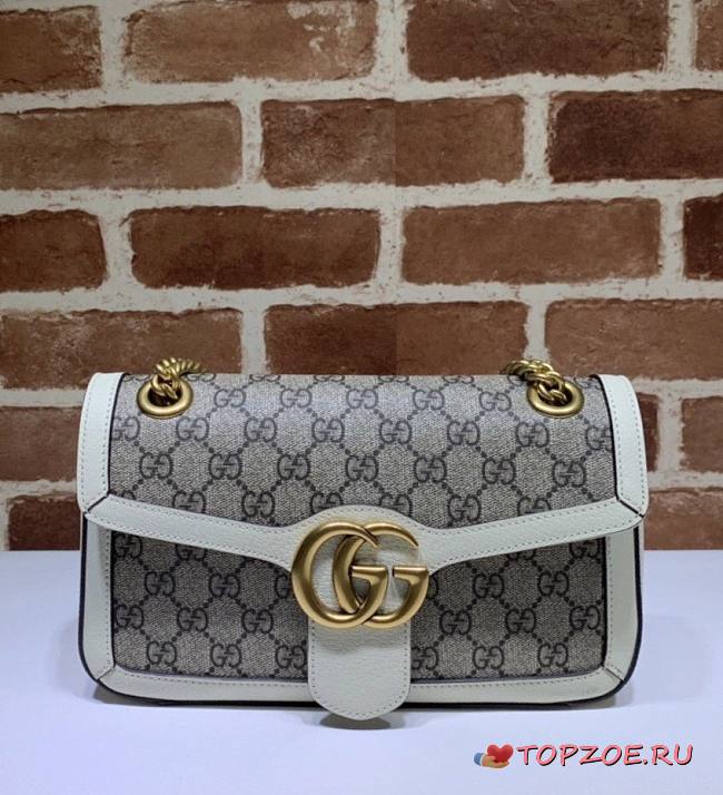 GUCCI GG SUPREME MARMONT SMALL WHITE ‎443497 SIZE 26 x 15 x 7 CM - 1