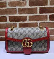 GUCCI GG SUPREME MARMONT SMALL RED ‎443497 SIZE 26 x 15 x 7 CM   - 1
