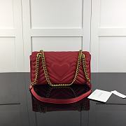 GUCCI GG MARMONT SMALL MATELASSÉ RED ‎443497 SIZE 26 x 15.5 x 6 CM - 4