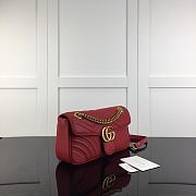 GUCCI GG MARMONT SMALL MATELASSÉ RED ‎443497 SIZE 26 x 15.5 x 6 CM - 3
