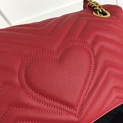 GUCCI GG MARMONT SMALL MATELASSÉ RED ‎443497 SIZE 26 x 15.5 x 6 CM - 2