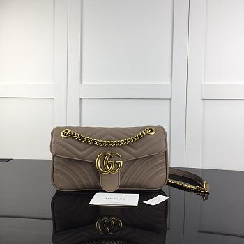 GUCCI GG MARMONT SMALL MATELASSÉ KINGSPOT GRAY ‎443497 SIZE 26 x 15.5 x 6 CM