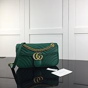 GUCCI GG MARMONT SMALL MATELASSÉ EMERALD GREEN ‎443497 SIZE 26 x 15.5 x 6 CM - 1