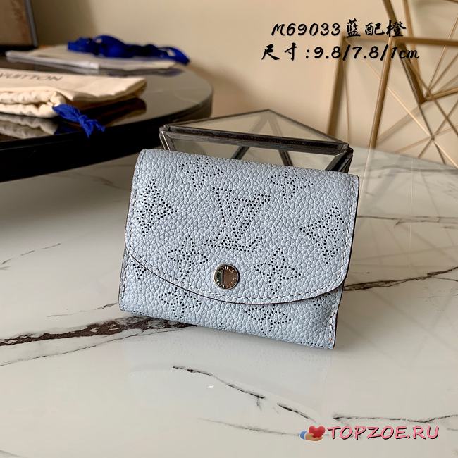 LV IRIS XS WALLET CORNFLOWER BLUE M67498 SIZE 9.8 x 7.8 x 1 CM - 1
