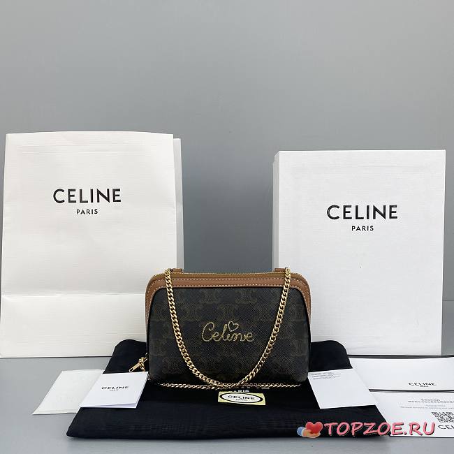 CELINE CLUTCH WITH CHAIN 10E382 SIZE 17 x 10 x 9 CM - 1