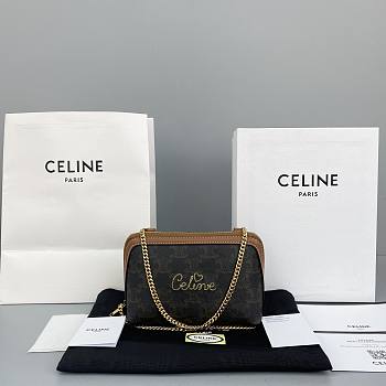 CELINE CLUTCH WITH CHAIN 10E382 SIZE 17 x 10 x 9 CM