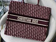 DIOR BOOK TOTE BURGUNDY OBLIQUE EMBROIDERY M1286 SIZE 41.5 x 34.5 x 16 CM - 4
