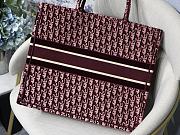 DIOR BOOK TOTE BURGUNDY OBLIQUE EMBROIDERY M1286 SIZE 41.5 x 34.5 x 16 CM - 6