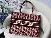 DIOR BOOK TOTE BURGUNDY OBLIQUE EMBROIDERY M1296 SIZE 36 x 28 x 16 CM - 1