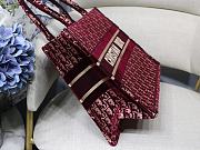 DIOR BOOK TOTE BURGUNDY OBLIQUE EMBROIDERY M1296 SIZE 36 x 28 x 16 CM - 5
