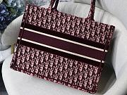 DIOR BOOK TOTE BURGUNDY OBLIQUE EMBROIDERY M1296 SIZE 36 x 28 x 16 CM - 3