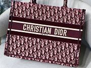 DIOR BOOK TOTE BURGUNDY OBLIQUE EMBROIDERY M1296 SIZE 36 x 28 x 16 CM - 2
