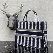 DIOR BOOK TOTE BLUE D-STRIPES M1296 SIZE 36.5 x 28 x 17.5 CM - 3