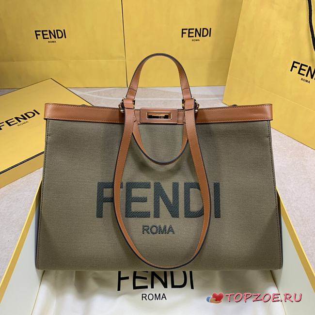 FENDI PEEKABOO X-TOTE KHAKI 8BH374 SIZE 41 x 29 x 14 CM - 1