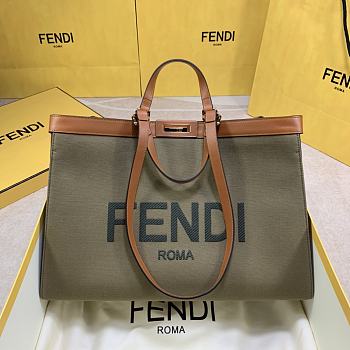 FENDI PEEKABOO X-TOTE KHAKI 8BH374 SIZE 41 x 29 x 14 CM
