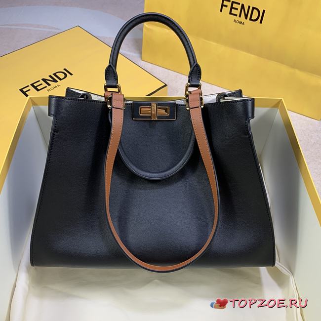 FENDI PEEKABOO X SMALL LEATHER BLACK 8BH377 SIZE 35 x 26 x 13 CM - 1