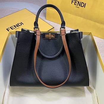FENDI PEEKABOO X SMALL LEATHER BLACK 8BH377 SIZE 35 x 26 x 13 CM