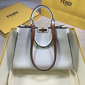 FENDI PEEKABOO X SMALL LEATHER WHITE 8BH377 SIZE 35 x 26 x 13 CM