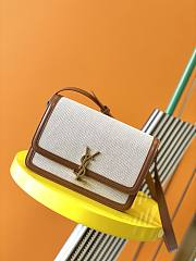 YSL SOLFERINO MEDIUM SATCHEL NATURAL BEIGE & BRICK 634305 SIZE 23x16x6 CM - 2