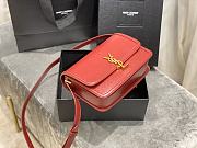 YSL SOLFERINO MEDIUM SATCHEL MAROON RED 634305 SIZE 23x16x6 CM - 6